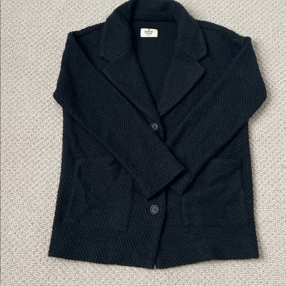 Marine Layer Sweaters - Marine Layer Charcoal Textured Jacket